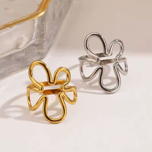 Abstract Blossom Adjustable Statement Ring – The Colourful Aura