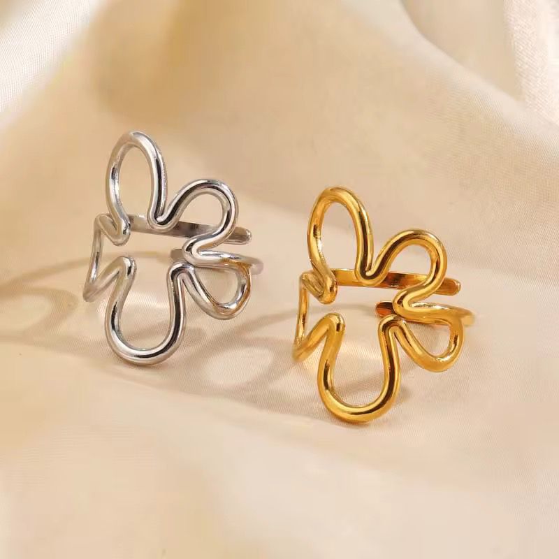 Abstract Blossom Adjustable Statement Ring – The Colourful Aura