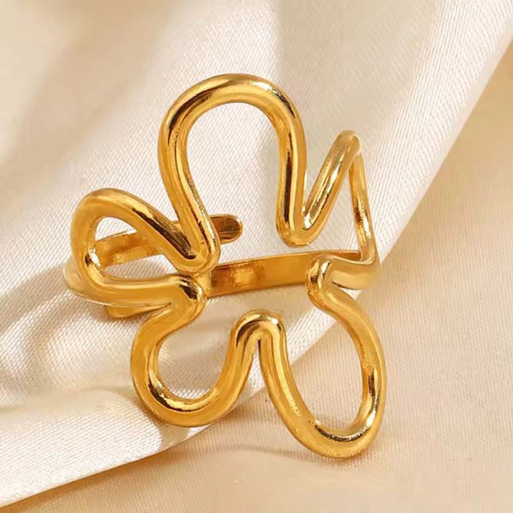Abstract Blossom Adjustable Statement Ring – The Colourful Aura