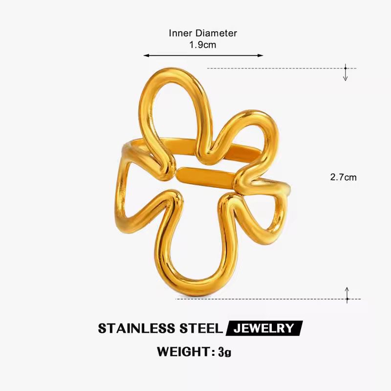 Abstract Blossom Adjustable Statement Ring – The Colourful Aura