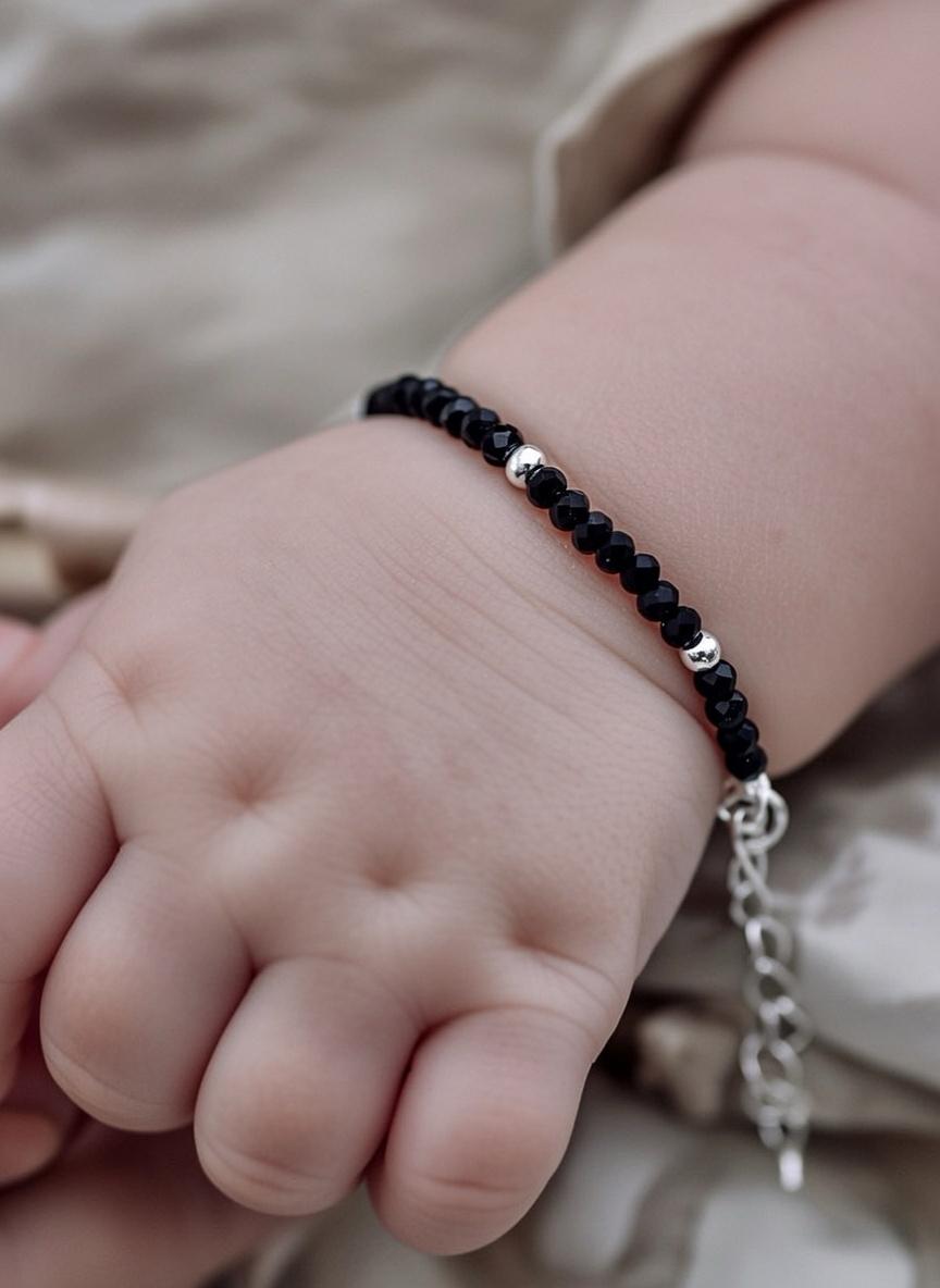 Classic Black Beaded Kids Nazaria Bracelet/Anklet