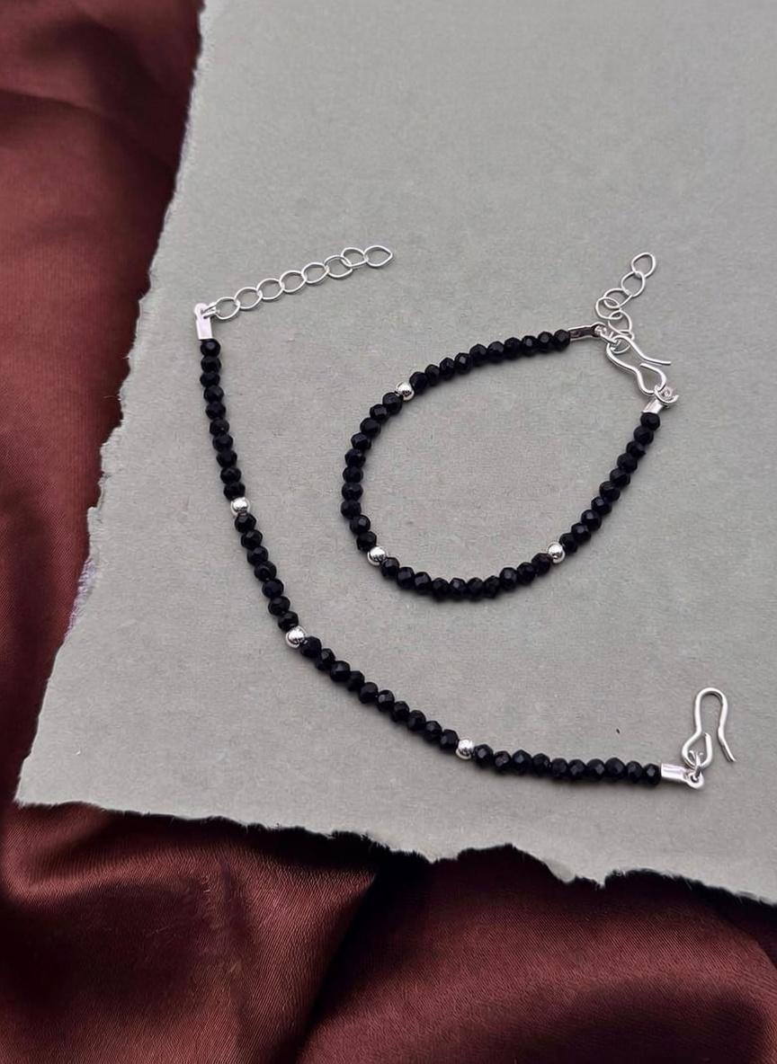 Classic Black Beaded Kids Nazaria Bracelet/Anklet