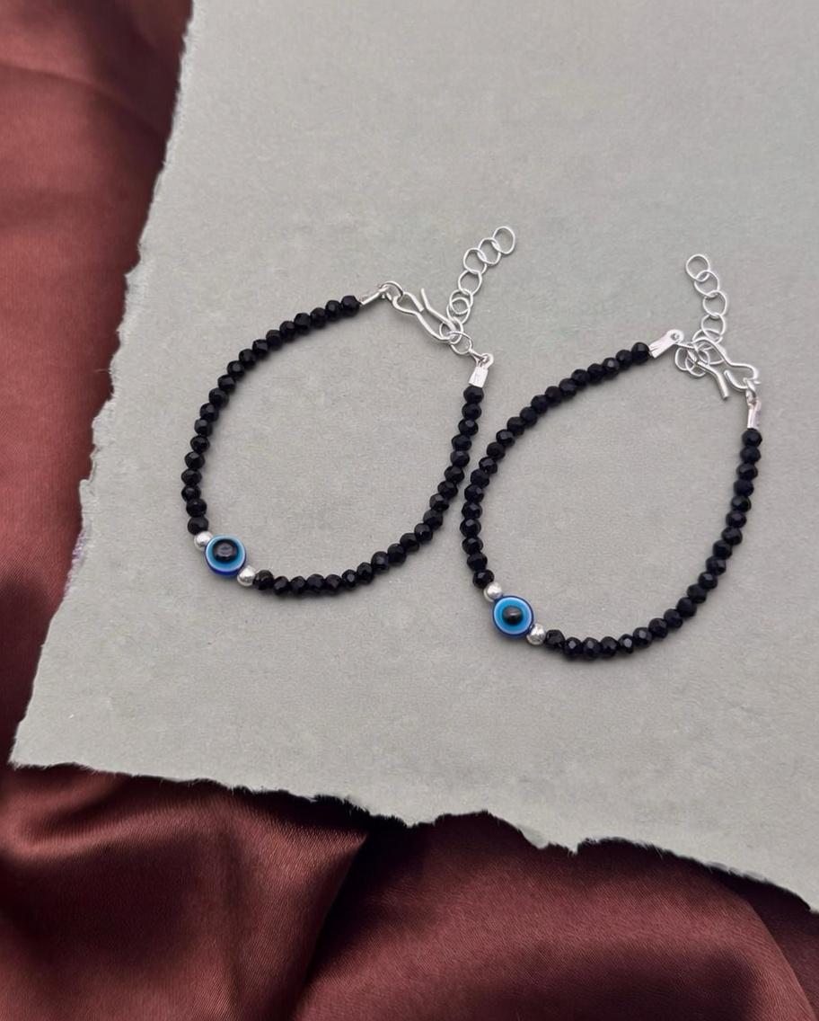Baby Nazaria Evil Eye Black Beaded Bracelet/Anklet