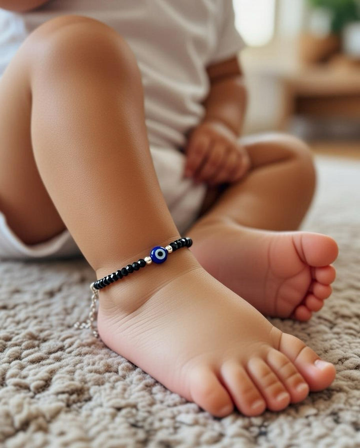 Baby Nazaria Evil Eye Black Beaded Bracelet/Anklet