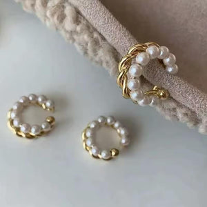 Pearl Ear Cuff Climber Earring (Close-up Detail) | The Colourful Aura