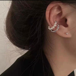 Silver Pearl Ear Cuff Climber Earring — Boho Jewellery UK | The Colourful Aura