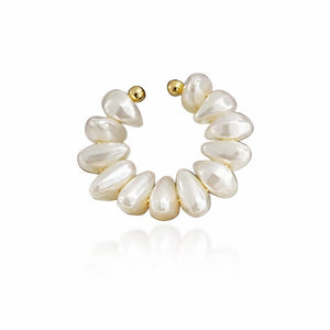 Pearl Ear Cuff Climber Earring (Close-up Detail) | The Colourful Aura