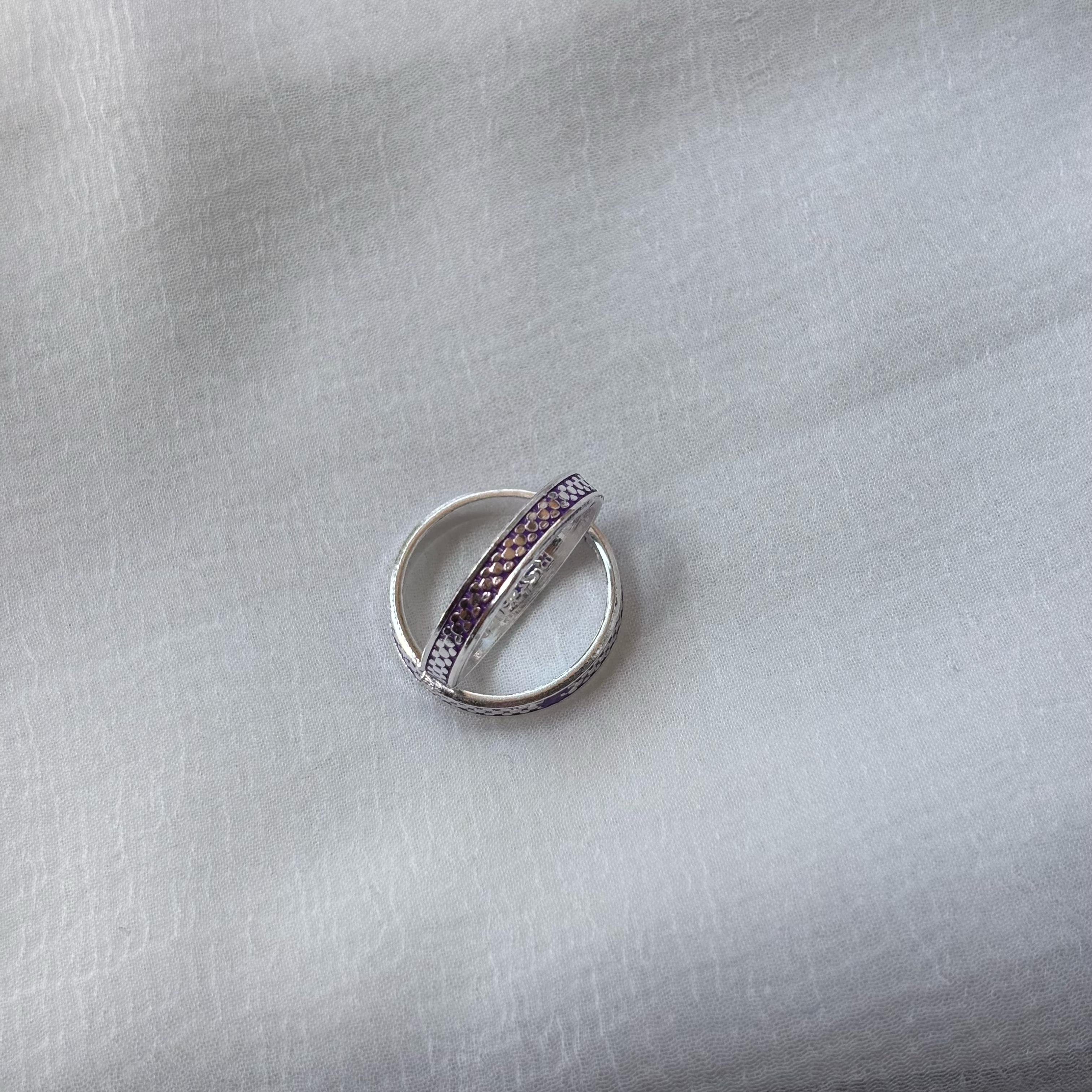 Purple Adjustable Pure Silver Bohemian Foot Toe Ring