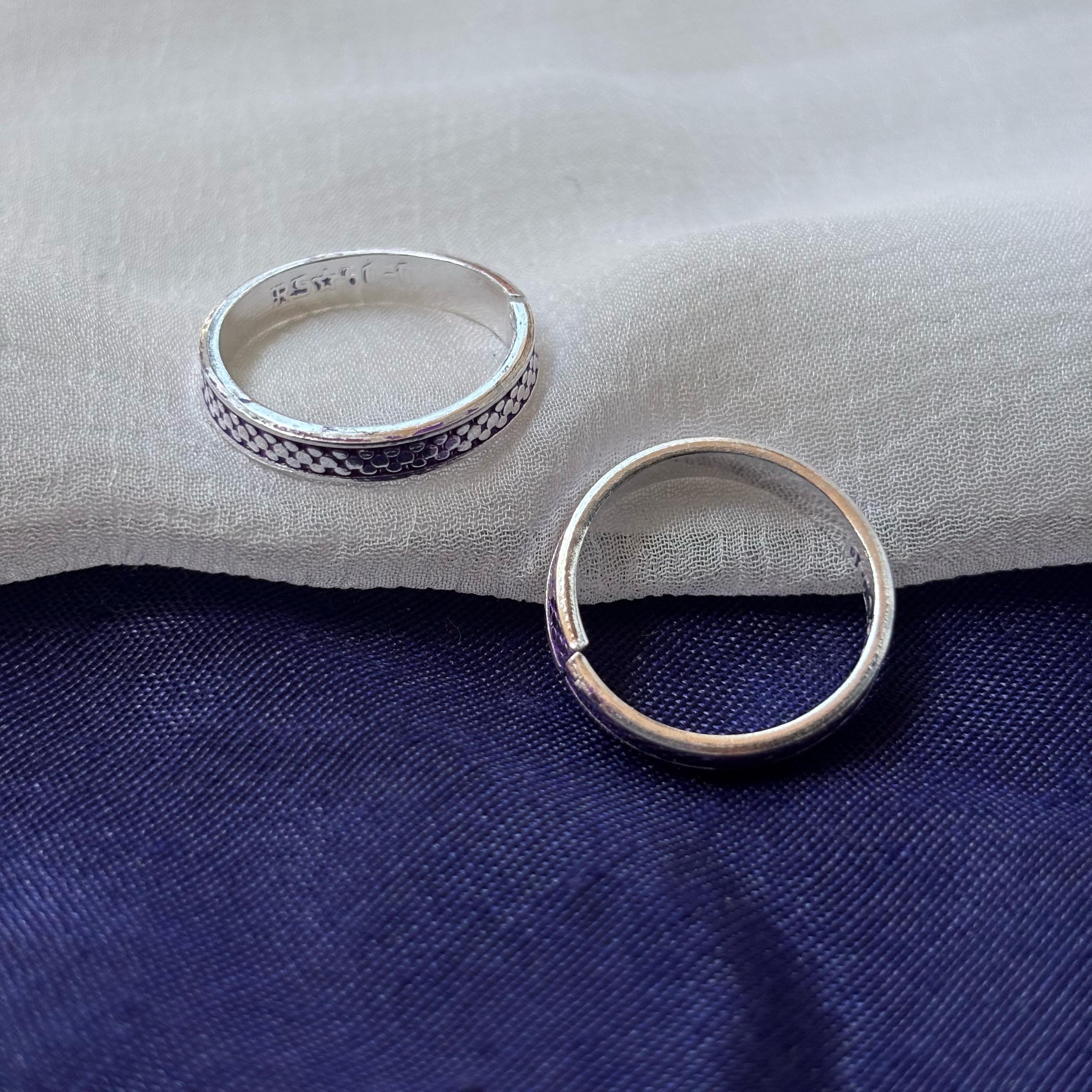 Purple Adjustable Pure Silver Bohemian Foot Toe Ring