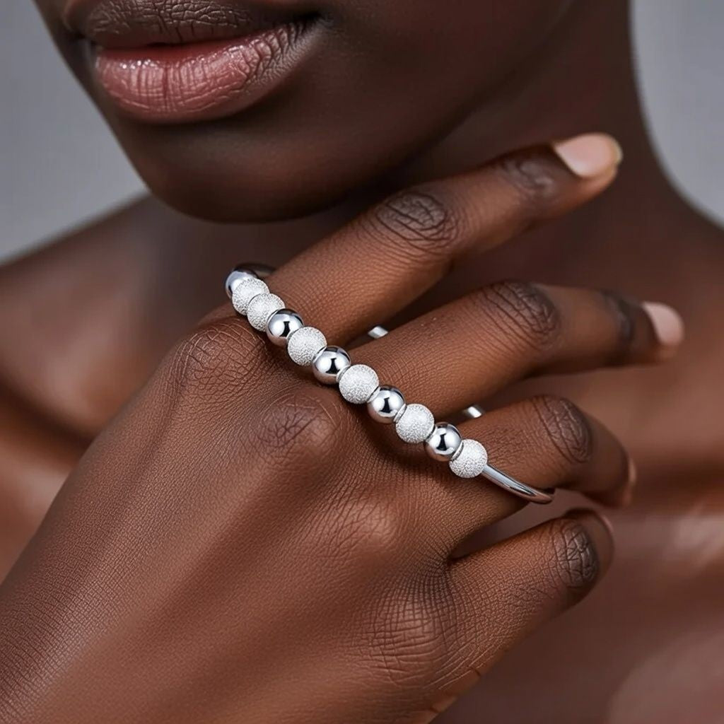 Silver Plated Beaded Adjustable Bracelet