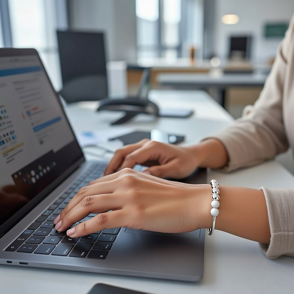 Silver Plated Beaded Adjustable Bracelet