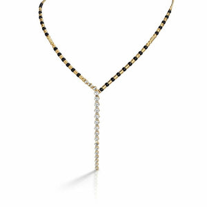 Timeless Elegance Diamond Dokiya Mangalsutra Necklace (Close-up Detail) | The Colourful Aura