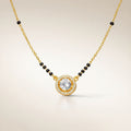 Round Black Beaded Zircon 18ct Gold Plated Asian Mangalsutra Pendant Necklace — Boho Jewellery UK | The Colourful Aura