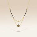 Indian Gold Plated Black Bead Everyday Mangalsutra Minimalist Nazaria Necklace — Boho Jewellery UK | The Colourful Aura