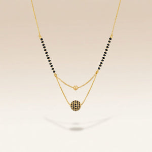 Indian Gold Plated Black Bead Everyday Mangalsutra Minimalist Nazaria Necklace — Boho Jewellery UK | The Colourful Aura