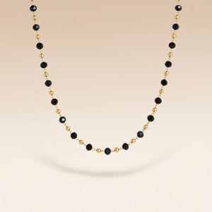 Black Crystal Beaded Silver Gold Asian Nazar Mangalsutra Choker Necklace — Boho Jewellery UK | The Colourful Aura