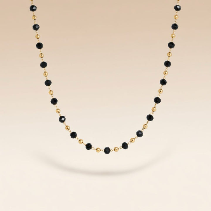 Black Crystal Beaded Silver Gold Asian Nazar Mangalsutra Choker Necklace