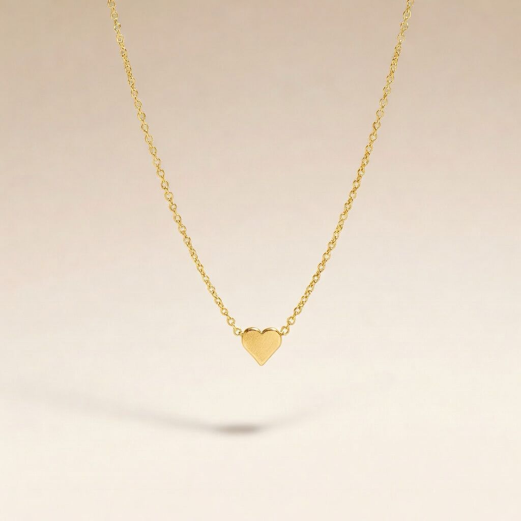 Silver Dainty Crescent Tiny Small Heart Pendant Necklace — Boho Jewellery UK | The Colourful Aura