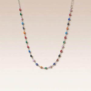 Multicolour Adjustable Evil Eye Turkish Boho Devil Eye Protection Necklace — Boho Jewellery UK | The Colourful Aura