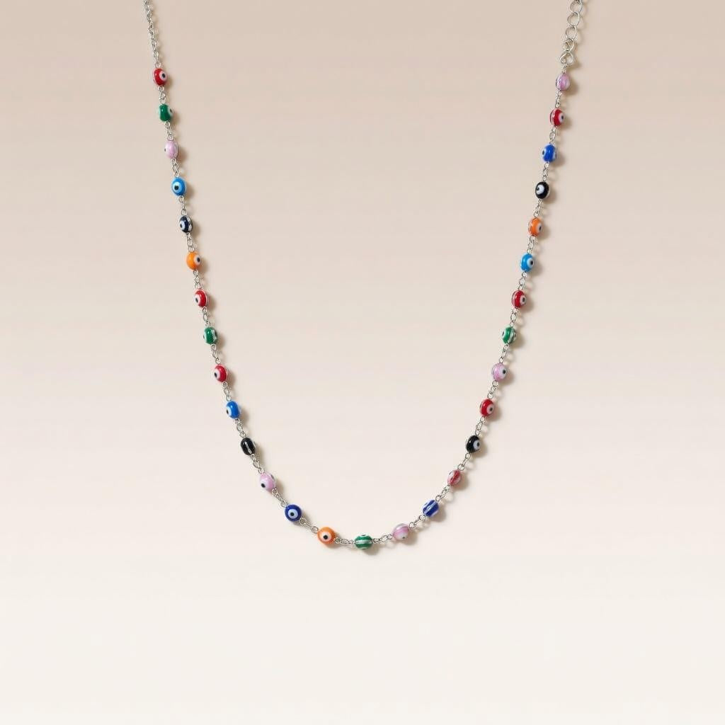 Multicolour Adjustable Evil Eye Turkish Boho Devil Eye Protection Necklace — Boho Jewellery UK | The Colourful Aura