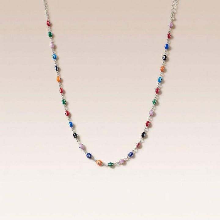 Multicolour Adjustable Evil Eye Turkish Boho Devil Eye Protection Necklace — Boho Jewellery UK | The Colourful Aura