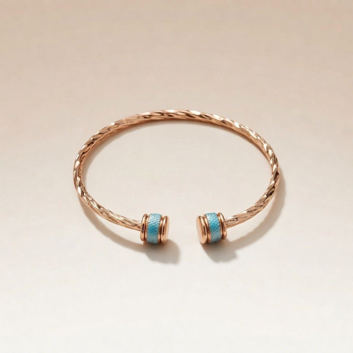 Slim Round Twist Rose Gold Minimalistic Thin Bracelet Bangle