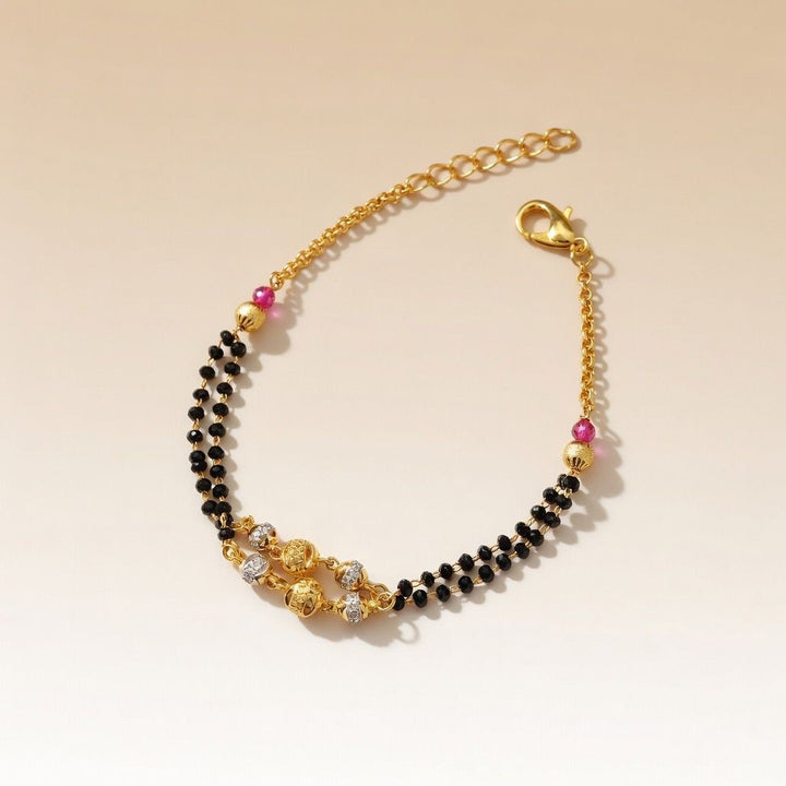 Double Layer Indian Asian Ball Charm Nazaria Mangalsutra Bracelet