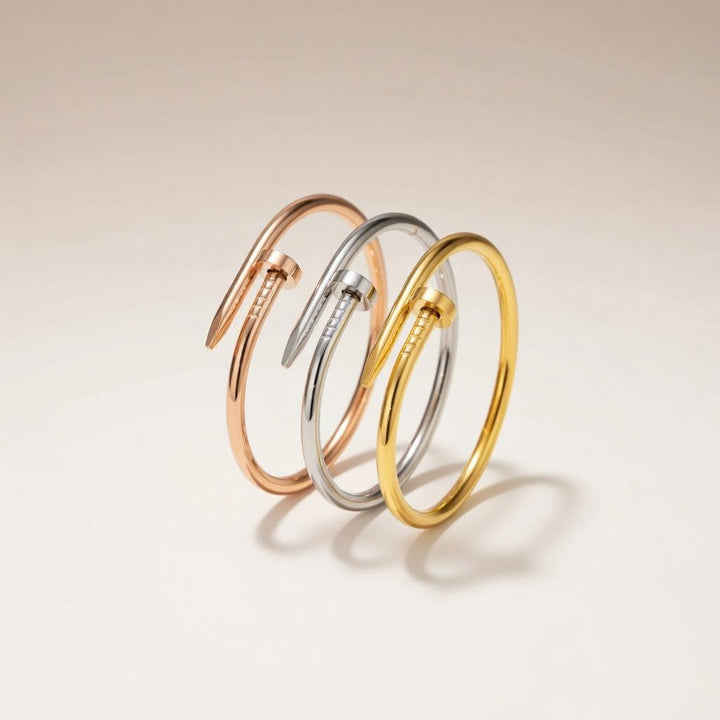 18ct Plated Handmade Nail Luxury Cuff Arm Bangle Bracelet