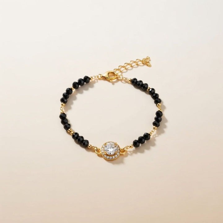Asian Black Bead Round Zircon Nazar Mangalsutra Indian Bracelet – The Colourful Aura