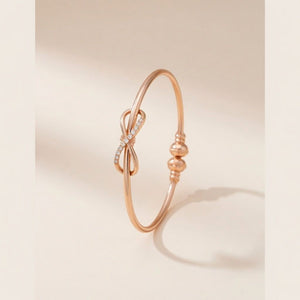 Zircon Infinity Brass Bangle Adjustable Cuff Bracelet — Boho Jewellery UK | The Colourful Aura