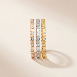 Slim Honeycomb Hexagonal Zircon Elegant Cutting Grain Bangle Bracelet — Boho Jewellery UK | The Colourful Aura