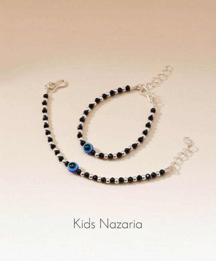 Baby/Kids Evil Eye Nazaria Black & Silver Bracelet/Anklet