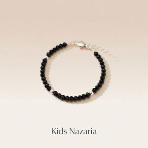 Classic Black Beaded Kids Nazaria Bracelet/Anklet — Boho Jewellery UK | The Colourful Aura