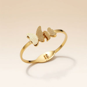 Two Butterfly Animal Themed Slim Magnetic Design Bangle Bracelet — Boho Jewellery UK | The Colourful Aura