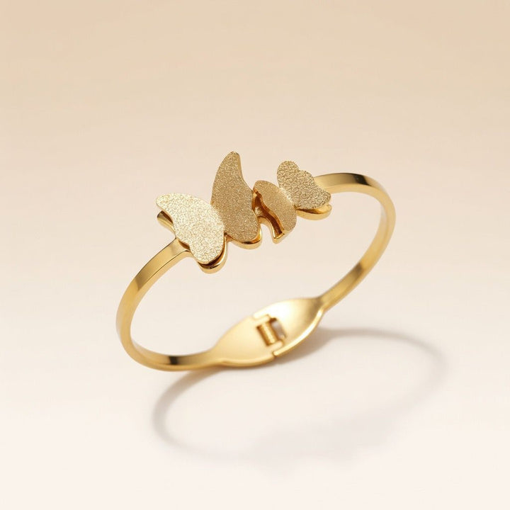 Two Butterfly Animal Themed Slim Magnetic Design Bangle Bracelet — Boho Jewellery UK | The Colourful Aura