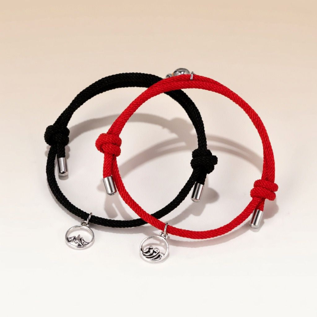 Pinky Promise Magnetic Charm Love Island Dating Relationship Couple Bracelet — Boho Jewellery UK | The Colourful Aura