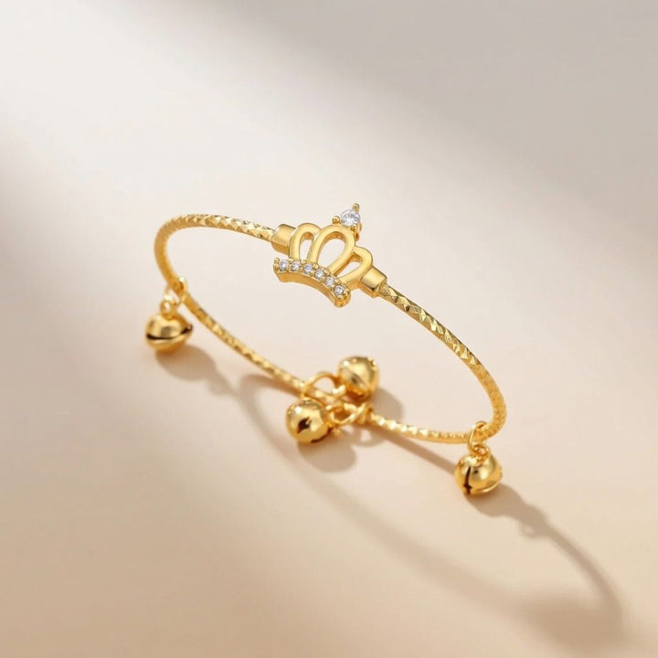 Zircon Crown Charm Adjustable Brass Bracelet for Kids — Boho Jewellery UK | The Colourful Aura