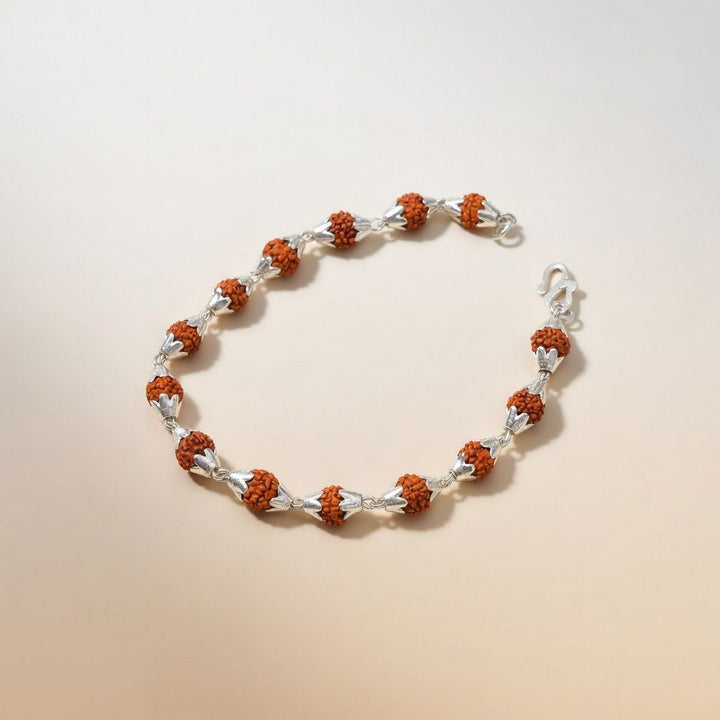 Sterling silver rudraksha hindu unsex bracelet — Boho Jewellery UK | The Colourful Aura