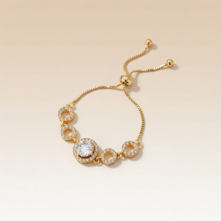 Large Round Zircon Adjustable Slider Bead Indian Bracelet — Boho Jewellery UK | The Colourful Aura
