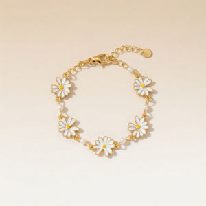 Gold Plated Sun Flower Charms Summer Indie Boho Daisy Floral Adjustable — Boho Jewellery UK | The Colourful Aura