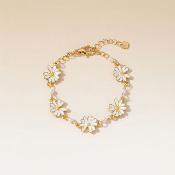 Gold Plated Sun Flower Charms Summer Indie Boho Daisy Floral Adjustable — Boho Jewellery UK | The Colourful Aura