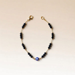 Evil Eye Black Beads Indian Mangalsutra Protection Nazaria Bracelet — Boho Jewellery UK | The Colourful Aura