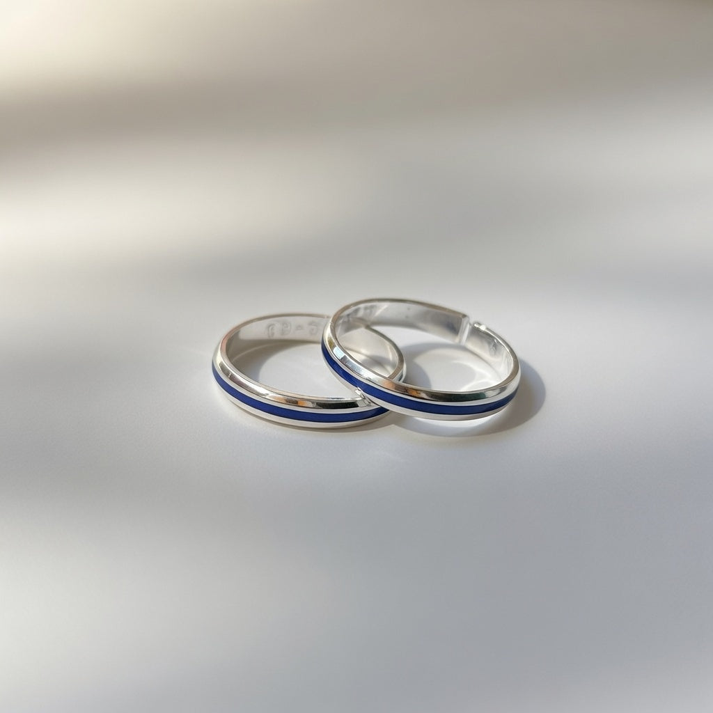 Pure Silver Blue Bohemian Indian Bichiya Slim Toe Ring — Boho Jewellery UK | The Colourful Aura