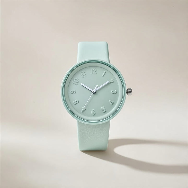 Colourful Vintage Large Dial Leather Strap Bracelet Wristwatch