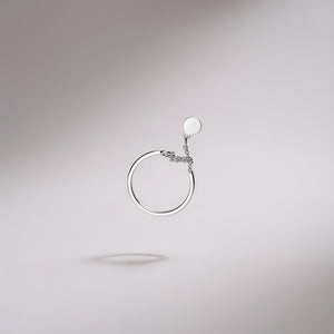 Slim Silver Tassel Chain Pull Adjustable Open Geometry Stackable Thumb Ring — Boho Jewellery UK | The Colourful Aura
