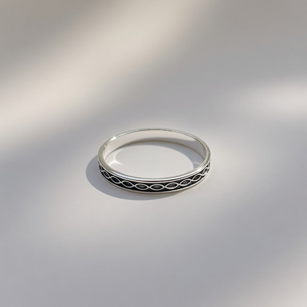 925 Silver Band Boho Slim Black Thumb Midi Band Toe Ring – The Colourful Aura