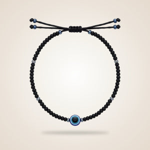 Adjustable Blue Evil Eye Black Nazar Lucky Eye Asian Everyday Dainty Bracelet — Boho Jewellery UK | The Colourful Aura