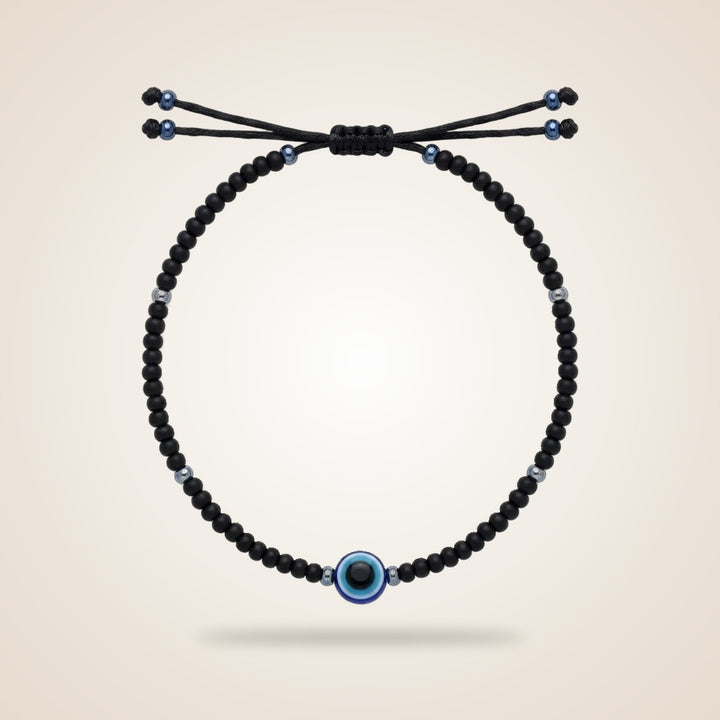 Adjustable Blue Evil Eye Black Nazar Lucky Eye Asian Everyday Dainty Bracelet — Boho Jewellery UK | The Colourful Aura