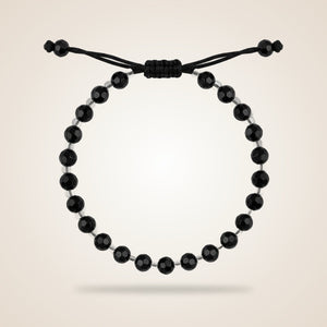 Adjustable Silver Black Beads Nazaria Bracelet For Kids and New Borns — Boho Jewellery UK | The Colourful Aura