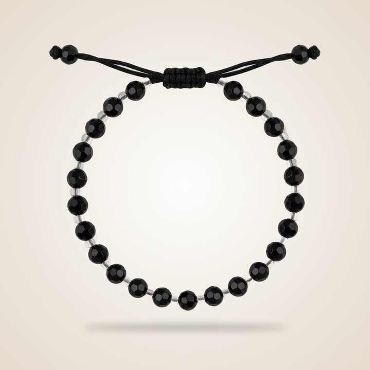 Adjustable Silver Black Beads Nazaria Bracelet For Kids and New Borns — Boho Jewellery UK | The Colourful Aura